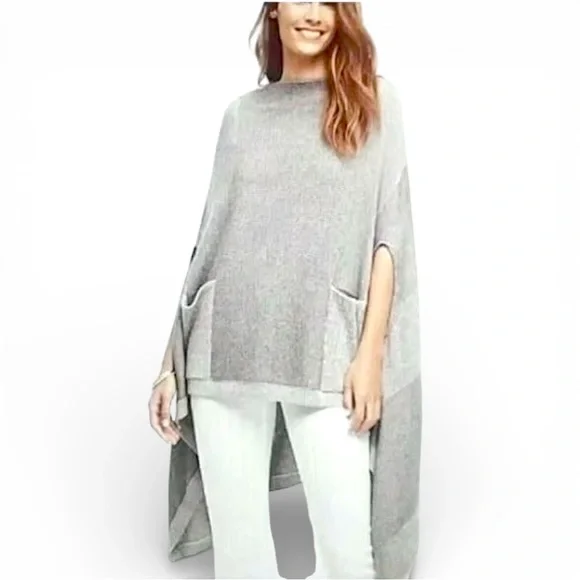 MOTH for ANTHROPOLOGIE Gray Knit Madison Park Poncho, size XS/S - Picture 10 of 10